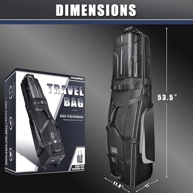 CHAMPKEY Professional Golf Travel Bags for Airlines with Password Lock - Hard Case Golf Travel Bag with Support Pole and Oversized Wheels - Image 7