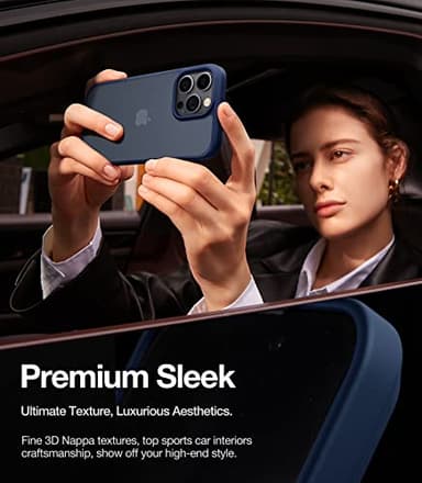 TORRAS Shockproof for iPhone 15 Pro Max Case Blue, [12FT Military Grade Drop Tested] Translucent Slim Protective Matte Hard Back Phone Case for 15 Pro Max 5G Guardian, Navy Blue Titanium - Image 5