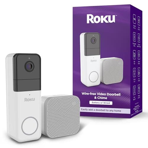 Roku Smart Home Wireless Video Doorbell & Chime - 1440p HD Night Vision Ultrawide View Doorbell Camera with Motion & Sound Detection, Works with Alexa & Google - 90-Day Subscription Included - Image 1