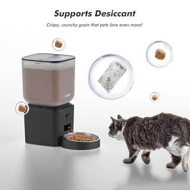 Automatic Dog & Cat Feeder with Camera & WiFi – 8L/34 Cups, 1080P Night Vision, 2.4 & 5G WiFi, 2-Way Talk, 10s Voice Recording, Timed Food Dispenser, Up to 99 Portions, 15 Meals Per Day - Image 8