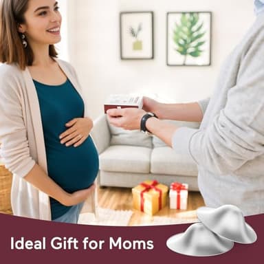 Momcozy 999 Silver Nursing Cups, Hole-Free Design, 999 Silver Nipple Shields, Breastfeeding Essentials, Silver Nipple Shields for Breastfeeding Newborns, Metal Nipple Shields, Regular Size - Image 7