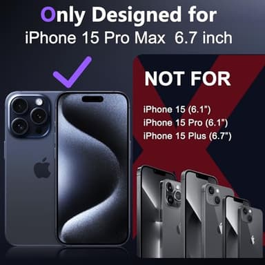Temdan Designed for iPhone 15 Pro Max Case Clear, [Crystal Clear][Anti-Yellowing][Military-Grade Drop Protection] Slim Shockproof Protective Cover Phone Case for iPhone 15 Pro Max 6.7" - Image 2