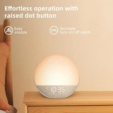 Sunrise Alarm Clock White Noise Machine: Natural Wake Up Light - Dimmable Clock with Bluetooth Speaker for Bedroom - 25 Sleep Sounds for Baby Adults Kids Putty - Image 7