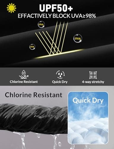 baleaf Women's Swim Capris Pants 18" Quick Dry Modest Swimsuits 2025 UPF50+ Beach Bathing Suit Bottoms with Pockets Lightweight Black M - Image 4