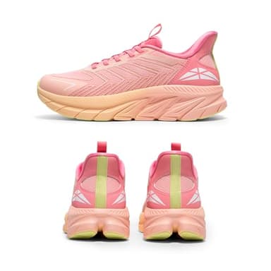 ALLSWIFIT Women's Slip On Walking Shoes Running Comfortable Tennis Breathable Non Slip Athletic Gym Workout Cross Training Fashion Sneakers,Size 9.5,Pink/Orange,SARR034W - Image 7