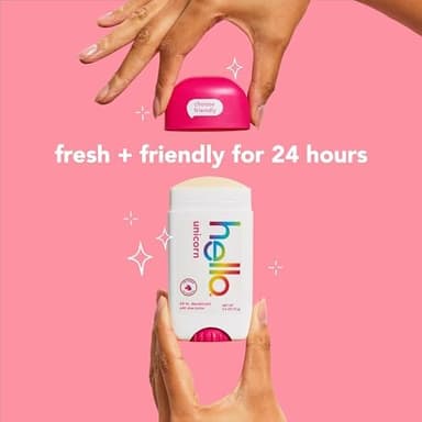 hello Unicorn Aluminum Free Deodorant for Women, Girls, Safe for Kids, Dermatologically tested, Natural Fragrance, 2 Pack - Image 6