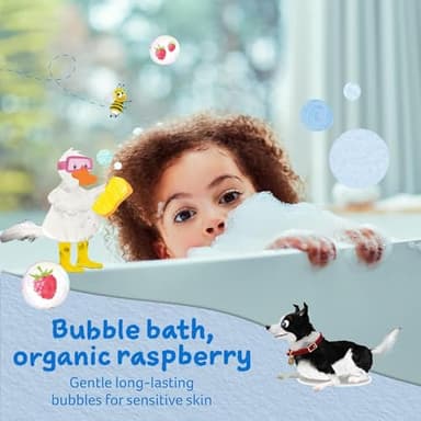 Childs Farm, Kids Bubble Bath for Dry, Sensitive Skin, Organic Raspberry, Gently Cleanses & Soothes, Vegan, Cruelty-Free, 8.4 fl oz - Image 2