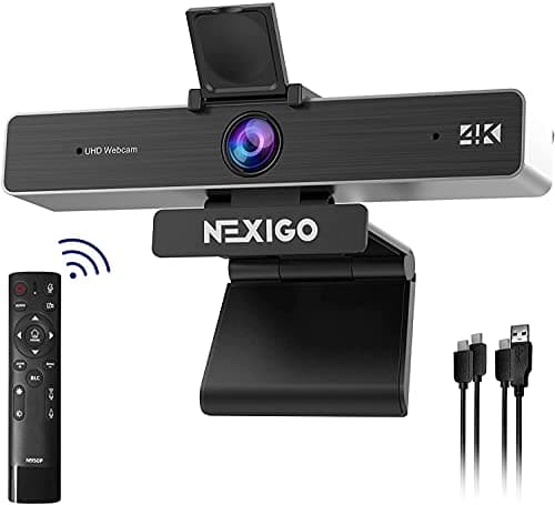 NexiGo Zoom Certified, N950P 4K Zoomable Webcam with Remote Control, Sony_Starvis Sensor, 5X Digital Zoom, Pro Web Camera with Dual Stereo Mics, for Zoom Skype Teams Twitch - Image 1