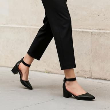 DREAM PAIRS ANNEE Pointed Toe Low Chunky Heels Pump Shoes - Image 5