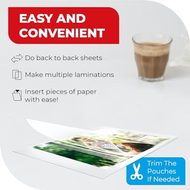 5MIL Thermal Laminating Sheets (150 Count) Letter, Photo, Card, Notecard, ID Badge and Business Card Sizes, Laminating Pouches Compatible with Laminators, Crystal Clear Laminated Finish - Image 5