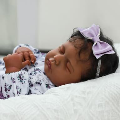 SCOM Reborn Baby Dolls Black Girl - 20 Inch Realistic Newborn Baby Dolls Newborn Baby Dolls African American Real Life Baby Dolls Gift for Kids Age 3 - Image 6