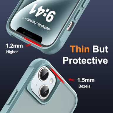 SKYLMW Compatible with iPhone 14 Plus Case with Invisible Magnetic O-Ring Stand Military-Grade Translucent Case for iPhone 14 Plus 6.7" [Compatible with Mag-Safe][Great Grip Feeling], Blue - Image 6