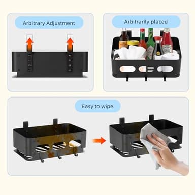 Storage Bin for Traeger Grills,Side Basket,Torage Container Suitable for Traeger Ironwood 650 885,Pro Series 22 34,Pro D2 575 780,Z-Grills,Pit Boss,Traeger Grill Accessories Storage Shelf with 3 hooks - Image 4