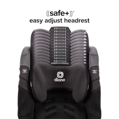 Diono Radian 3RXT SafePlus Max Rear and Forward-Facing Convertible Car Seat, 2-in-1 Anti-Rebound Bar and Calf-Support, 10 Years 1 Car Seat, Slim Fit 3 Across, Black Storm - Image 7