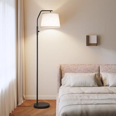 SUNMORY Floor Lamps for Living Room, 9W Bulb Included, Tall Lamp for Bedroom with Adjustable Head, Modern Standing Lamp, 0-100% Dimmable Arc Floor Lamp for Dining Room Office Nursery, Black. - Image 5