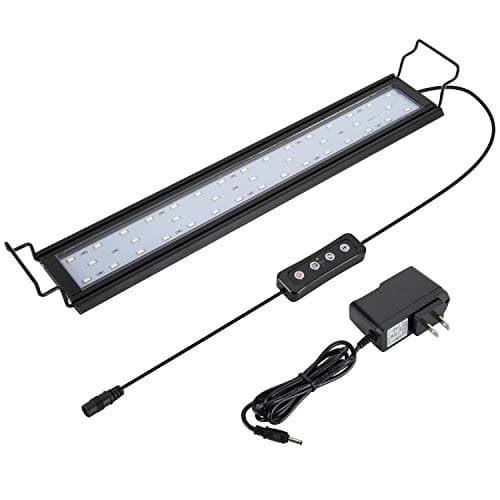 hygger 14W Full Spectrum Aquarium Light with Aluminum Alloy Shell Extendable Brackets, White Blue Red LEDs, External Controller, for Freshwater Fish Tank (18-24 inch) - Image 1