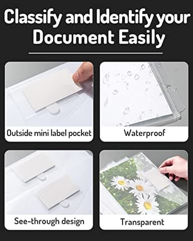 Forvencer Binder Pocket, 10 Pack Super Heavyweight Plastic Folders with Tight Closure, Folders with Pockets Side Loading, Binder Organizer, Binder Dividers with Pockets, Letter Size, Clear - Image 7