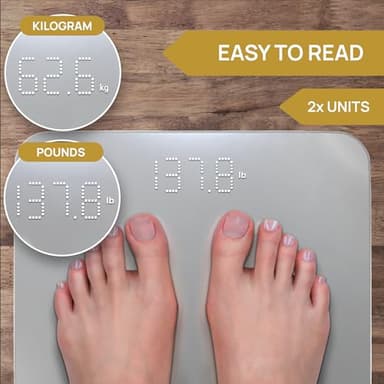 INEVIFIT Bathroom Scale, Highly Accurate Digital Bathroom Body Scale, Measures Weight up to 400 lbs. Includes Batteries - Image 2