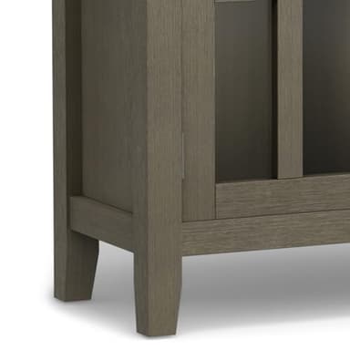 SIMPLIHOME Artisan SOLID WOOD 30 Inch Wide Contemporary Low Storage Cabinet in Farmhouse Grey, For the Living Room, Entryway and Family Room - Image 11