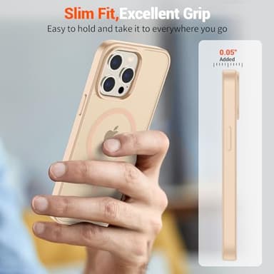 SUPFINE Magnetic for iPhone 14 Pro Max Case (Compatible with MagSafe) (Military Grade Drop Protection) Slim Translucent Matte Shockproof with Anti-Fingerprint Phone Case,Sand Pink - Image 7