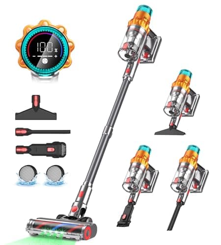 REBANIC Cordless Vacuum Cleaners for Home,8-in-1/65Min/600W/48Kpa Powerful Suction,Self-Standing Cordless Stick Vacuum Cleaner,Lightweight Anti-Tangle Rechargeable Vacuum for Floor/Carpet/Pet Hair/Car - Image 1