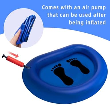 Tlswshsy Inflatable Pool Foot Bath Basin - Foot Soaking Bath Basin for Swimming Pool Clean Feet- Foot Wash Bath Tub for Pool Entry Ladder, Home Spa Treatment (1, Blue) - Image 4