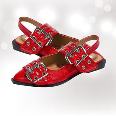 Project Cloud Womens Flats - Memory Foam Flats Shoes for Women Footwear Non-Slip Rubber Sole Womens Sandals - Perfect Sandals for Women 2025 (Katharyn, Red Patent, 6) - Image 5