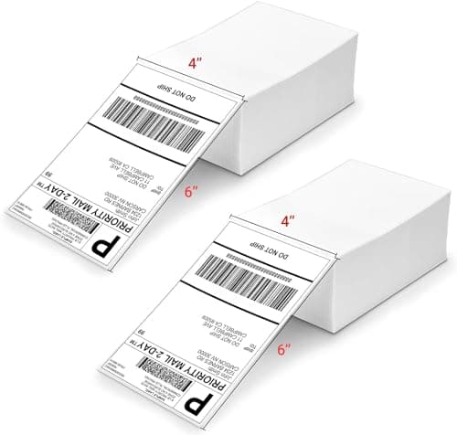 Omezizy 4x6 Thermal Labels, 2 Packs of 500 4x6 Fold Labels - Compatible with JADENS, ASprink, Phomemo, Rollo, Zebra, Omezizy and Other Thermal Printers - Image 1