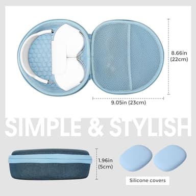 ProCase Hard Case for AirPods Max, Travel Carrying Headphone Case with Silicone Earpad Cover & Mesh Pocket, AirPods Max Protective Portable Storage Bag -Navy - Image 4