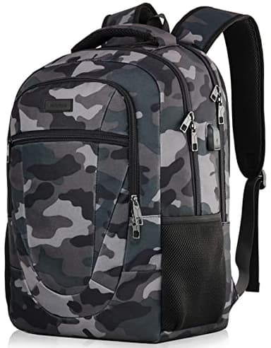 BIKROD Travel Laptop Backpack for Men, Backpacks for School Teen Boys, Business Anti Theft Slim Durable Back Pack with USB Charging Port, Adult Computer Bag Gift 17.3 IN Laptop, Camouflage - Image 1