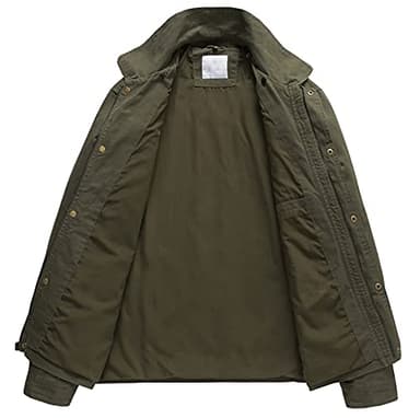 Pursky Men's Cotton Lightweight Jackets Spring Autumn Jacket For Men Slim Bomber Windbreaker Jackets Coat Army Green XS - Image 4