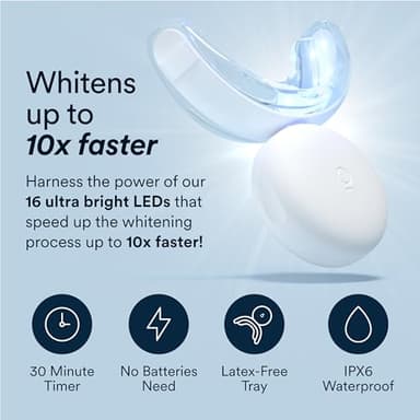Auraglow Teeth Whitening Kit, LED Accelerator Light, 35% Carbamide Peroxide Teeth Whitening Gel, 20+ Whitening Treatments, Whitens up to 10 Shades in 7 Days - Image 3