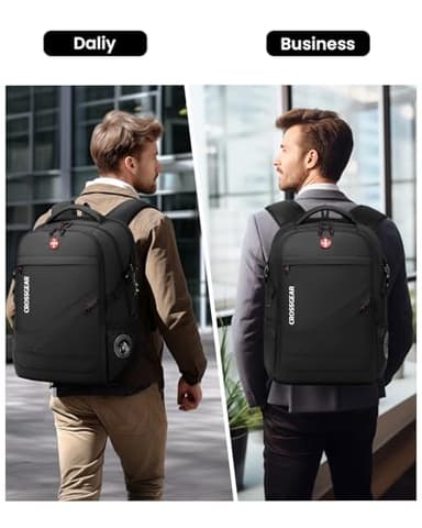 CROSSGEAR Large Travel Backpack Waterproof Laptop Bag Airline Approved Business Office Work Computer Casual Daypacks TSA Lock Anti-Theft Bookbag with USB Port Fit 17.3 inch Laptops for Men Women - Image 6