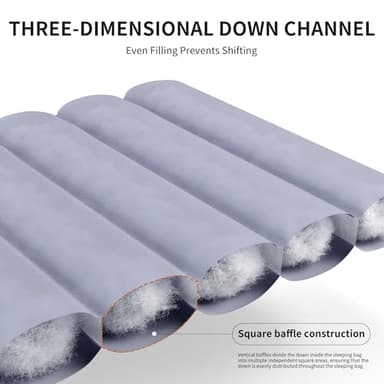 Naturehike Ultralight Down Sleeping Bag, 650FP Backpacking Sleeping Bag 3-4 Season for Adults, 32-42℉ Waterproof Sleeping Bags for Camping, Hiking, Traveling with Compression Sack - Image 4