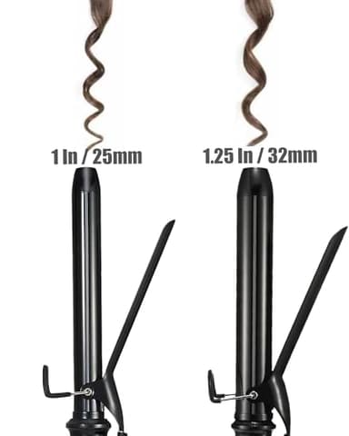 LANVIER 1.25 Inch Curling Iron, Extra Long Barrel 1 1/4 Inch Curling Iron for Long Hair up to 450F, Worldwide Dual Voltage Hair Curler for Traveling, Hair Waving Style Tool Black - Image 5
