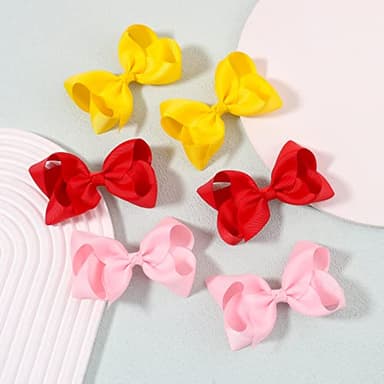 40PCS 4.5 Inch Hair Bows for Girls Grosgrain Ribbon Toddler Hair Accessories with Alligator Clips for Toddlers Baby Girls Kids Teens in Pairs - Image 7