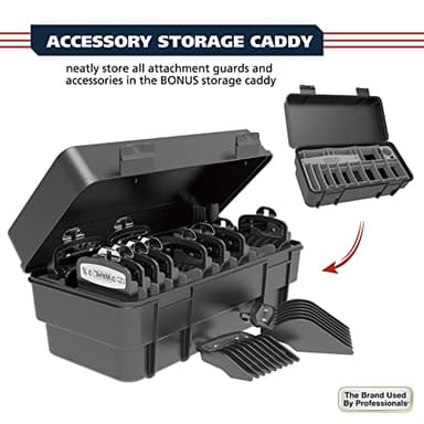 Wahl USA Pro Ultra Quiet High Torque Corded Hair Clipper for Ultra Quiet Operation and Cooler Operating Temperatures, Metal Housing with Bonus Hair Clipping Guard Caddy - Model 3000097 - Image 7