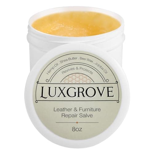 LUXGROVE® Leather & Furniture Repair Salve- Polisher, Leather Cleaner and Conditioner for Furniture - UV Protectants Help Prevent Cracking or Fading, for Car Seat, Couch, Shoe, Purse, Boot - 8oz - Image 1