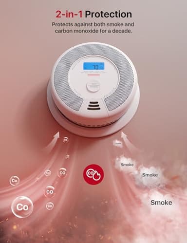 X-Sense Smart Smoke Detector Carbon Monoxide Detector Combo, Battery-Operated (Not AC Hardwired) Interconnected Combination Smoke Carbon Monoxide Detector, 5 Detectors with 1 Base Station, SC07-MR51 - Image 8