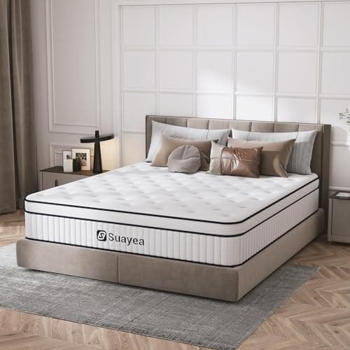 California King Mattress 12 Inch, Cal King Mattress in a Box, (Upgrade Strengthen) Hybrid Matterss with Pocket Spring and Soft Foam, Ultimate Motion Isolation, Strong Support, Medium Firm - Image 1