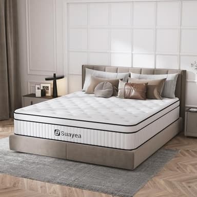 California King Mattress 12 Inch, Cal King Mattress in a Box, (Upgrade Strengthen) Hybrid Matterss with Pocket Spring and Soft Foam, Ultimate Motion Isolation, Strong Support, Medium Firm - Image 1