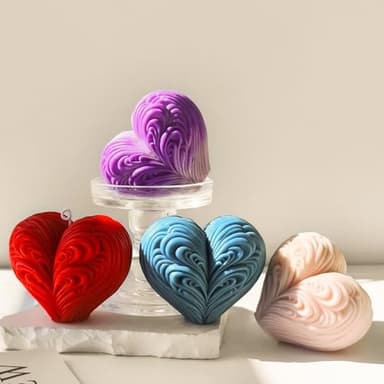 Silicone Flower Heart Mold - Rose Silicone Resin Casting Molds for Candle & Resin & Soap Craft Supplies - Image 4