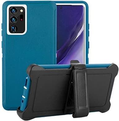 Galaxy Note 20 Ultra Case,Drop Protection Full Body Rugged Heavy Duty Case,Shockproof/Drop/Dust Proof 3-Layer Protective Durable Cover for Samsung Note 20 Ultra (Seas Blue/White with Belt Clip - Image 3