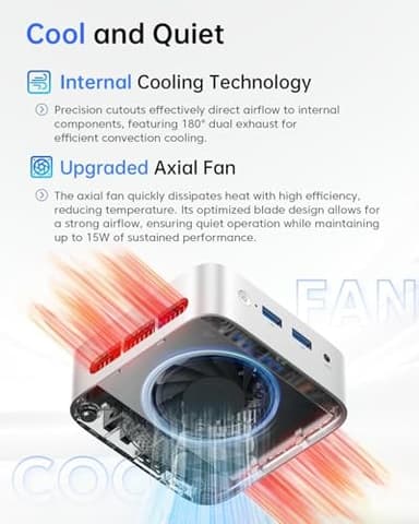 ACEMAGIC Mini Pc 11 Pro, Processor N97 (Beat N100/N95/N150) up to 3.6 GHz Mini Computers, 16GB DDR4 256GB SSD, 4K Dual Display WiFi BT VESA Micro Small Pc for Business and Home, Mini Desktop - Image 5