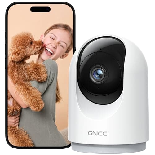 GNCC Indoor Security Camera, 2K Cameras for Home Security with Motion Detection, Baby/Pet Camera with Phone App, Night Vision, 2-Way Audio, Works with Alexa & Google Home, 2.4G WiFi (only) - Image 1