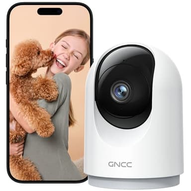 GNCC Indoor Security Camera, 2K Cameras for Home Security with Motion Detection, Baby/Pet Camera with Phone App, Night Vision, 2-Way Audio, Works with Alexa & Google Home, 2.4G WiFi (only) - Image 1