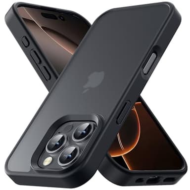 Yriklso for iPhone 16 Pro Max Phone Case, Shockproof for iPhone 16 Pro Max Case, Military Grade Drop Protection, Protective Hard Back Slim Translucent Cover, Black - Image 1