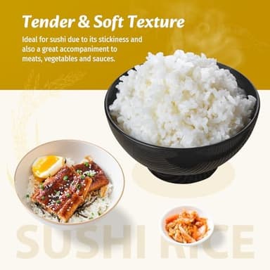 Soeos Sushi Rice, Medium Grain Rice, Sticky Rice for Sushi Rolls and Japanese Food, 2 Pound (32 Ounce - Image 6