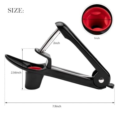 Cherry Pitter - Ordekcity Stainless Steel Cherries Corer Pitter Tool with Hand-held Push Design, Save Time & Space for Making Cherry Jam with Lock Design(Black) - Image 5
