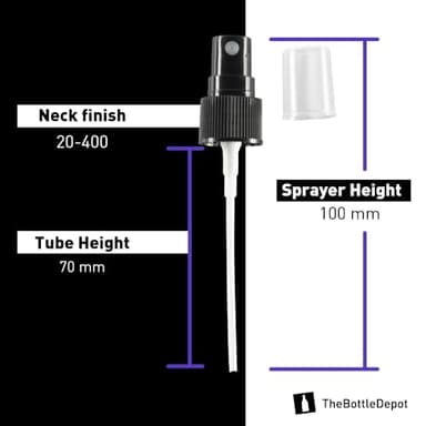 The Bottle Depot - 24 Pack - 1 oz Glass Spray Bottle - Black Frosted - 20-400 Neck Finish - Boston Round Bottles - UV Rays Protection - Image 5